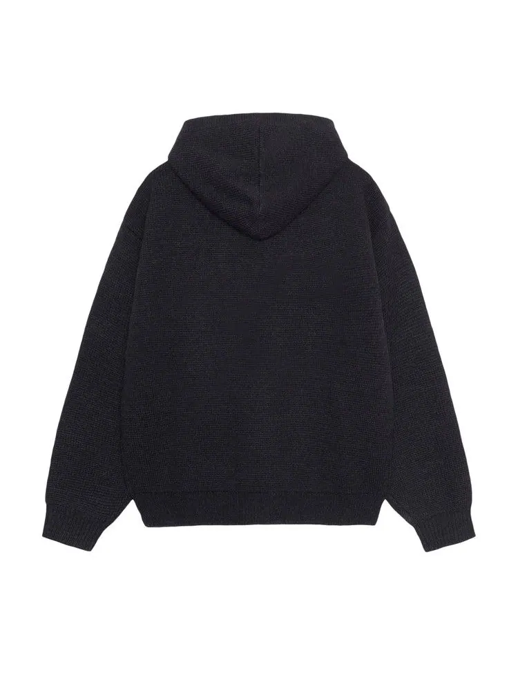 Худи Stussy Felt Patch Knit Hoodie — изображение 2 из 2, черный