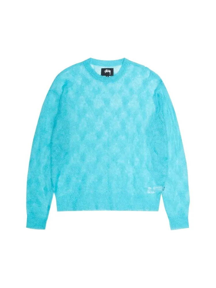 Свитер Stussy Loose Knit Cross Cable Sweater — изображение 1 из 2, бирюзовый