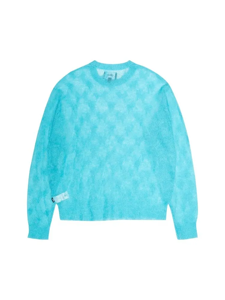 Свитер Stussy Loose Knit Cross Cable Sweater — изображение 2 из 2, бирюзовый