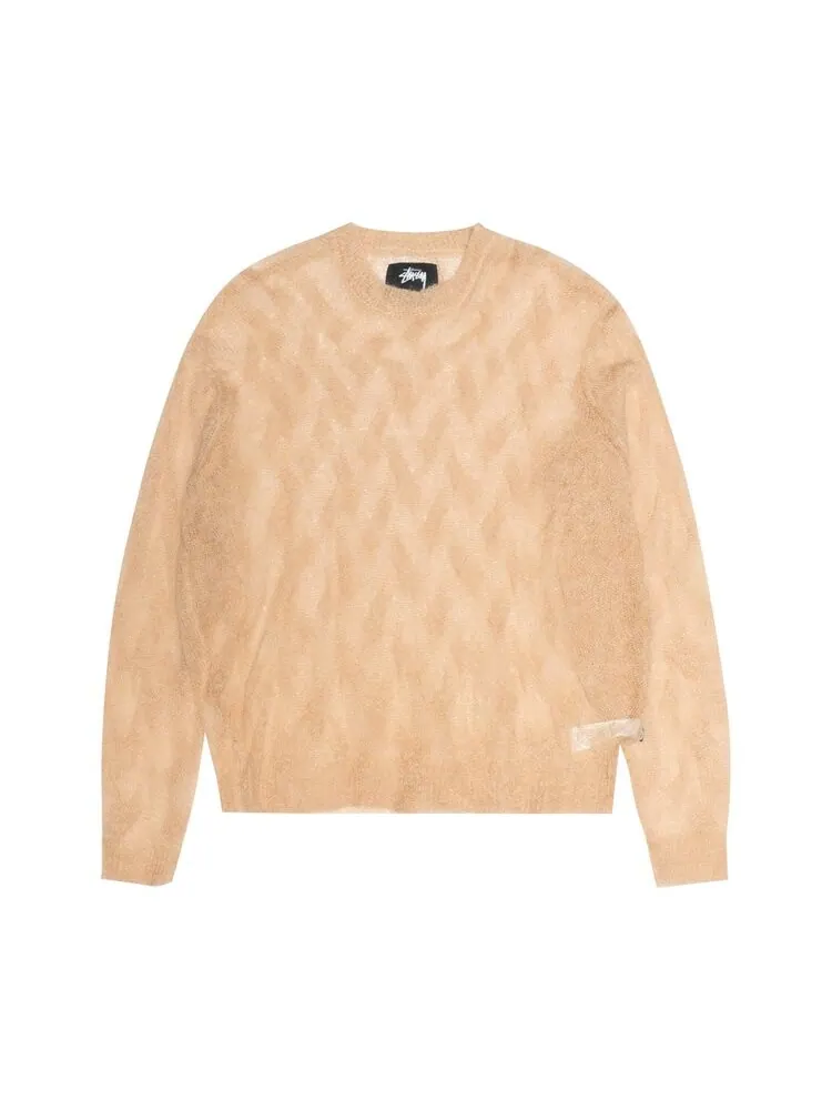 Свитер Stussy Loose Knit Cross Cable Sweater — изображение 1 из 2, бежевый