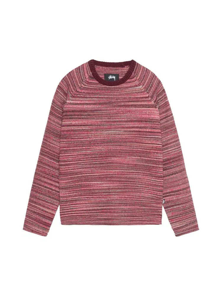 Свитер Stussy Textured Knit Contrast Collar Crew — изображение 1 из 2, красный мульти