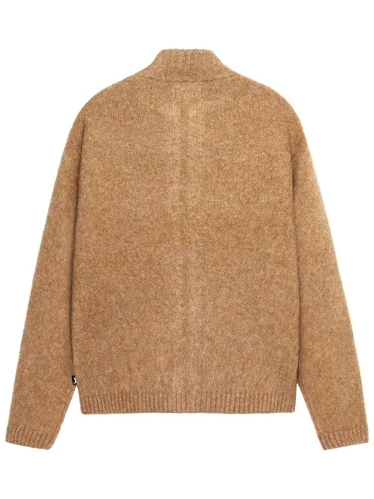Свитер Stussy Full Zip Brushed Merino Sweater 'Camel' — изображение 2 из 2, верблюжий