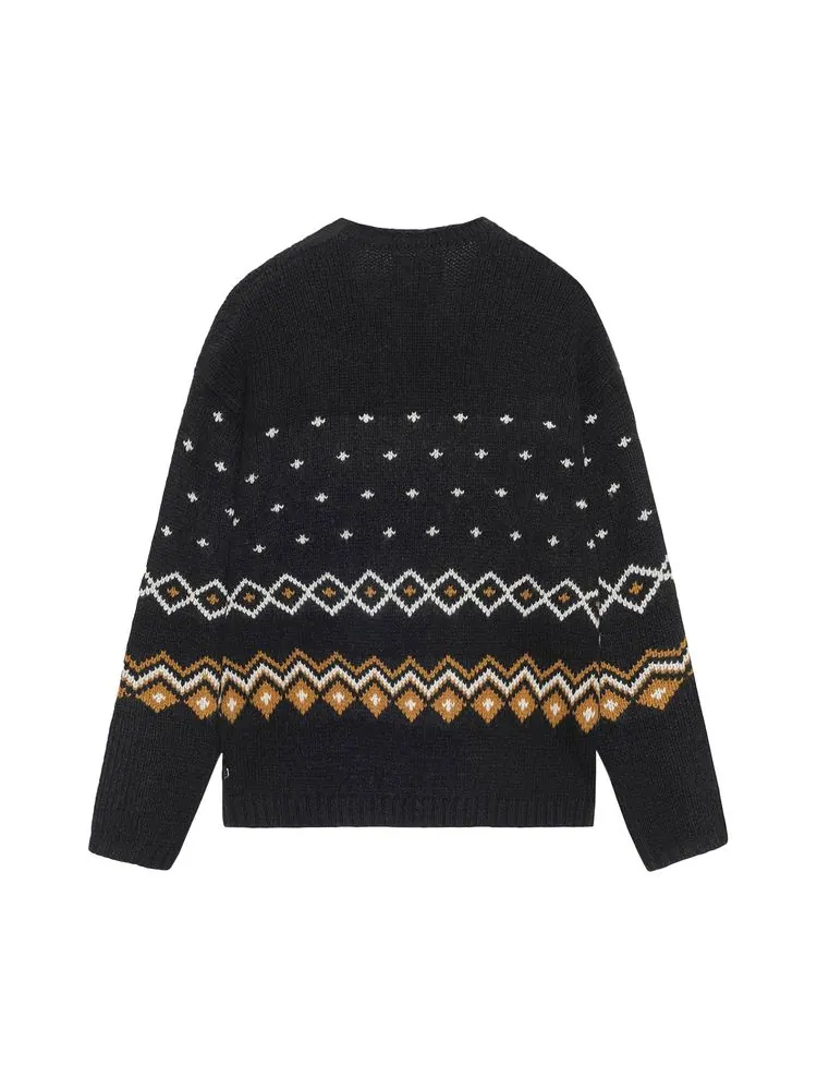 Свитер Stussy Roll Neck Fairisle Sweater 'Charcoal' — изображение 2 из 2, темно-серый