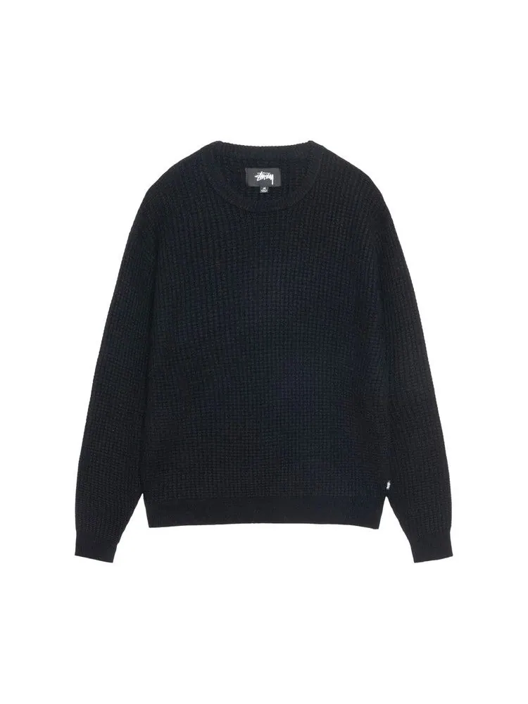 Свитер Stussy Waffle Knit Cashmere Crew — изображение 1 из 2, черный