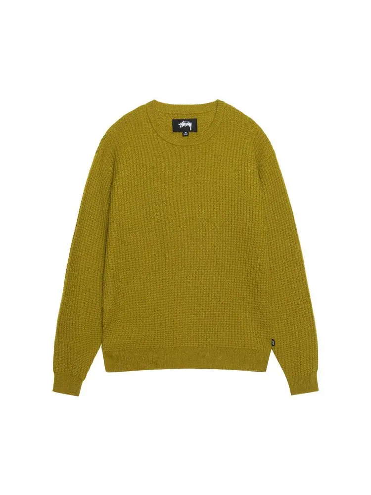 Свитер Stussy Waffle Knit Cashmere Crew — изображение 1 из 2, мох