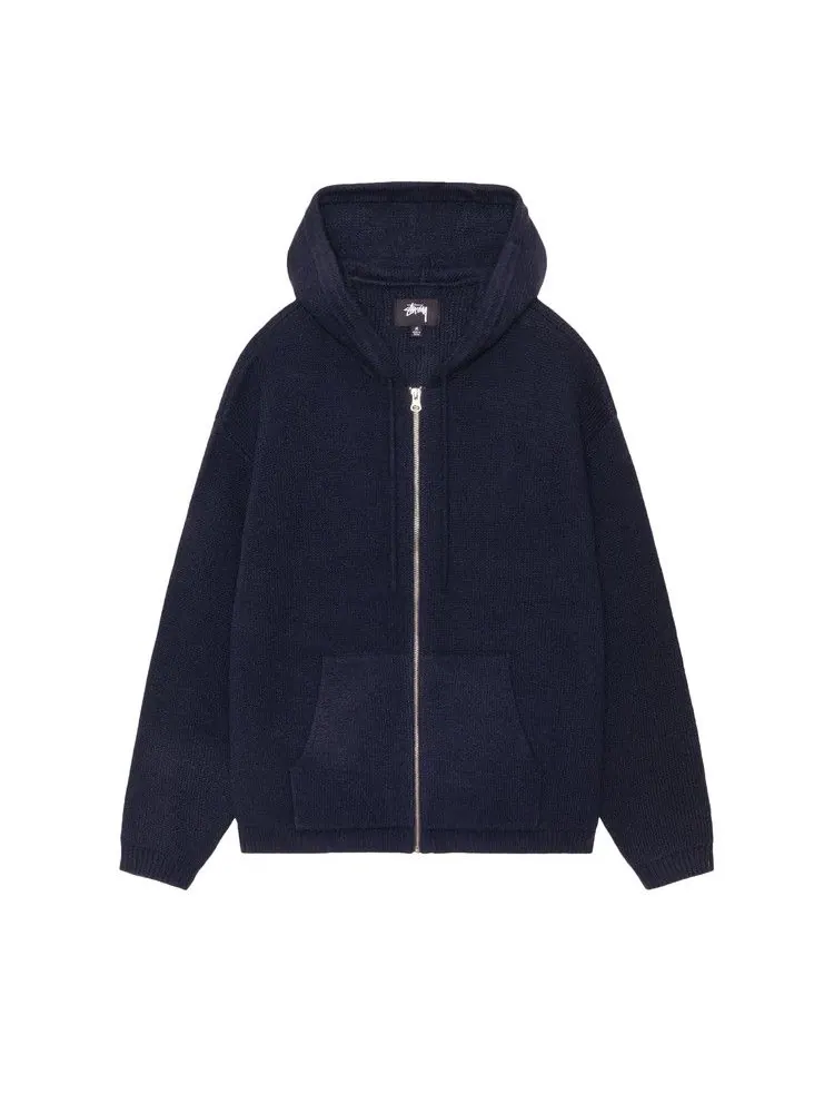 Свитер Stussy Hooded Zip Sweater — изображение 1 из 2, темно-синий