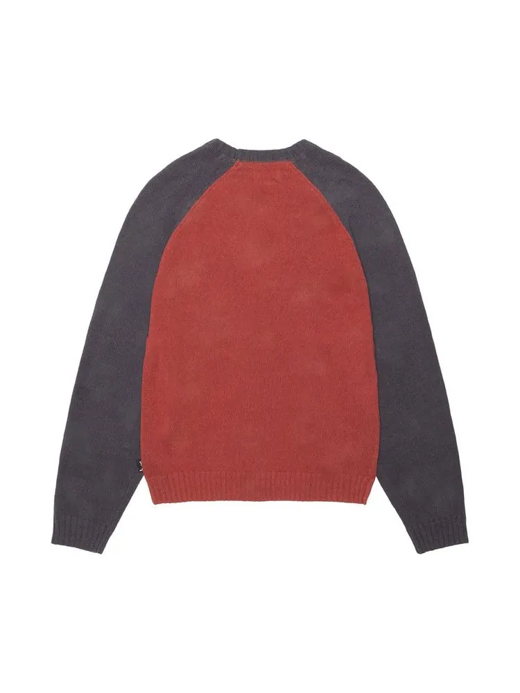 Свитер Stussy Colorblocked Raglan Knit Crew — изображение 2 из 2, кирпич