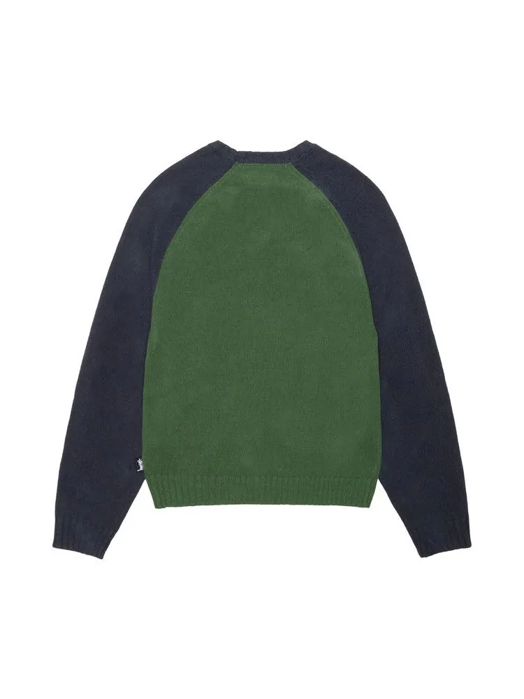 Свитер Stussy Colorblocked Raglan Knit Crew — изображение 2 из 2, зеленый