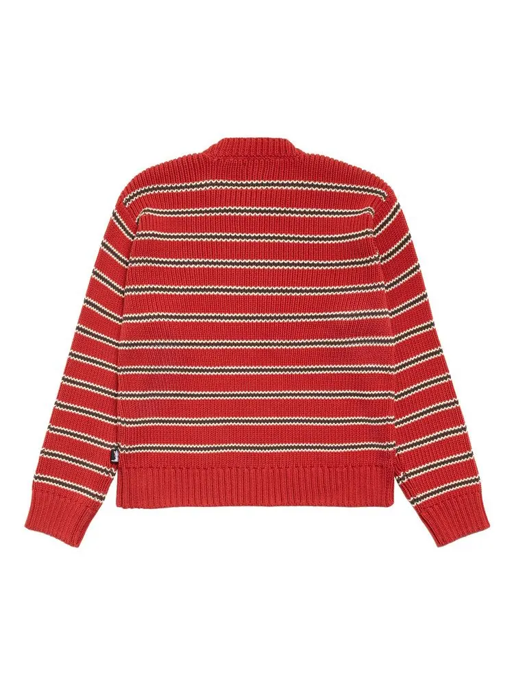 Топ Stussy Stripe Knit Crew 'Brick' — изображение 2 из 2, красный