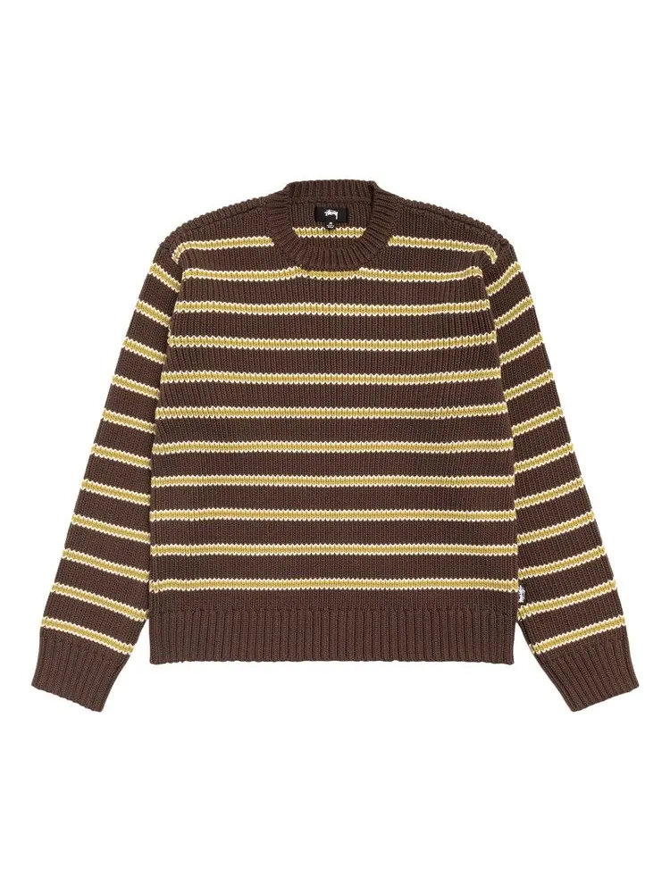 Топ Stussy Stripe Knit Crew 'Forest' — изображение 1 из 2, зеленый