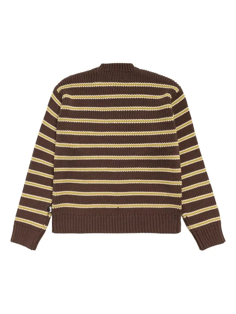 Топ Stussy Stripe Knit Crew 'Forest' — изображение 2 из 2, зеленый