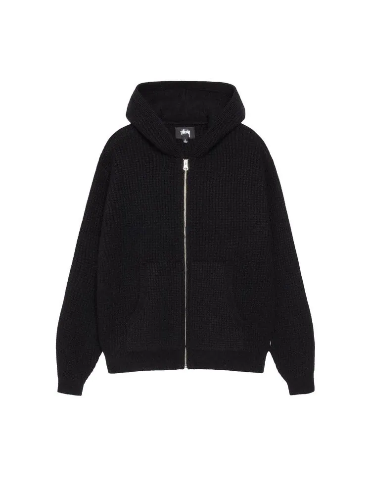 Худи Stussy Waffle Cashmere Zip Hoodie — изображение 1 из 2, черный