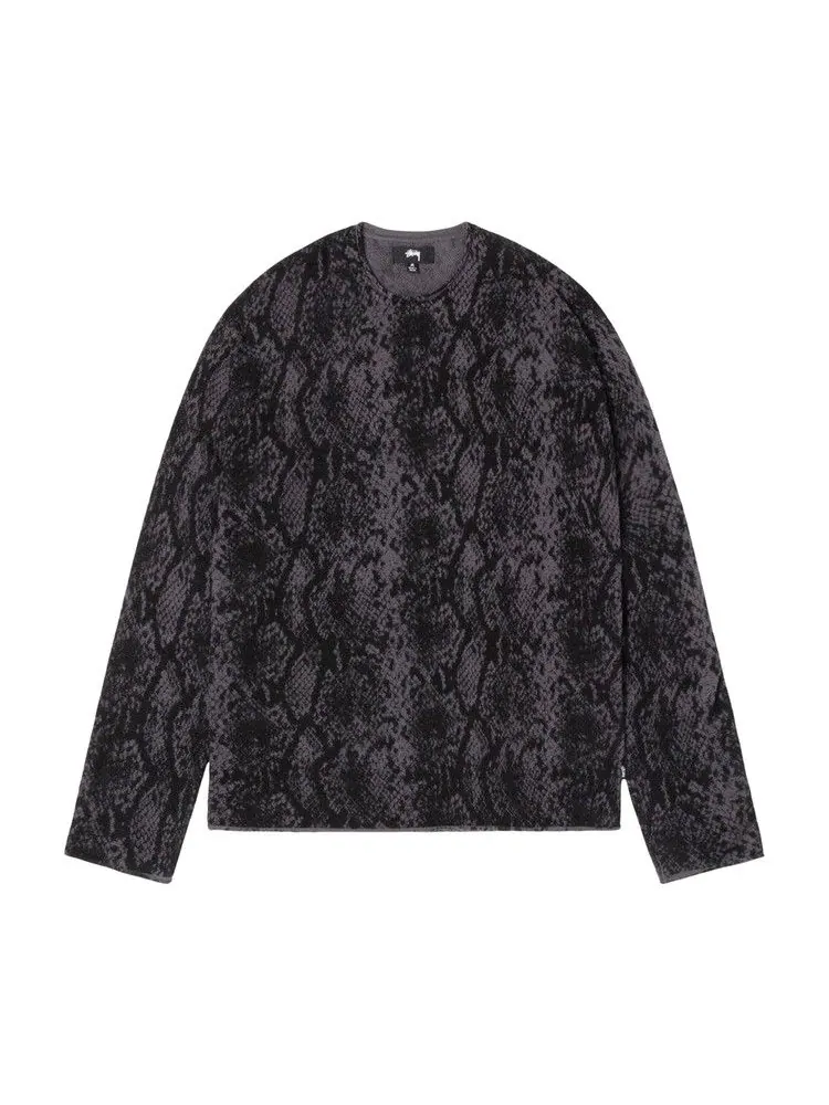 Свитер Stussy Python Knit Crew — изображение 1 из 2, темно-серый