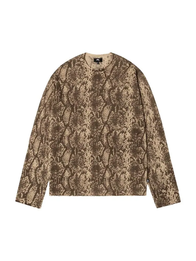 Топ Stussy Python Knit Crew 'Khaki' — изображение 1 из 2, бежевый