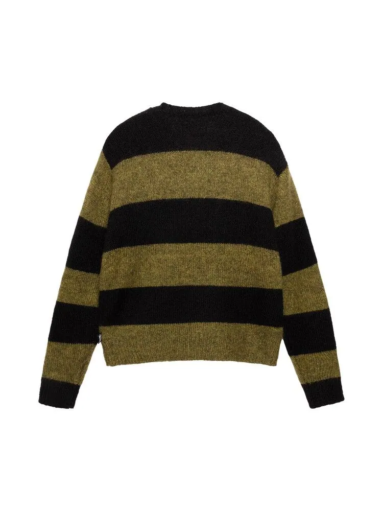 Свитер Stussy Big Stripe Crew — изображение 2 из 2, темный оливковый