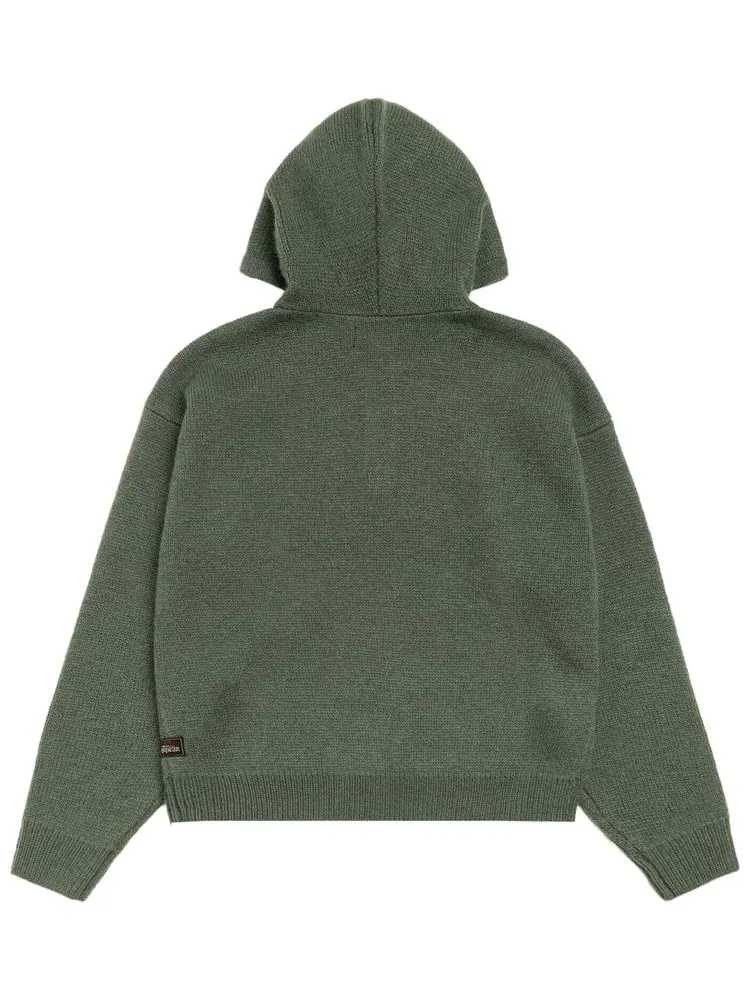 Худи Stussy Quarter Zip Knit Hoodie — изображение 2 из 2, зеленый