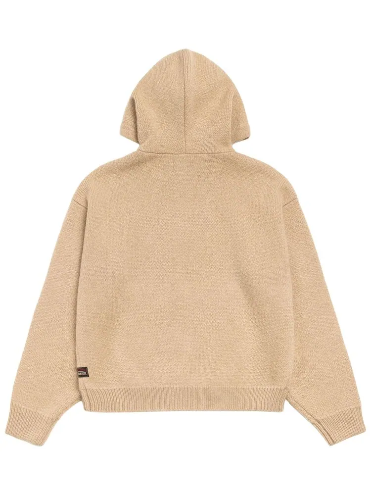 Худи Stussy Quarter Zip Knit Hoodie — изображение 2 из 2, бежевый