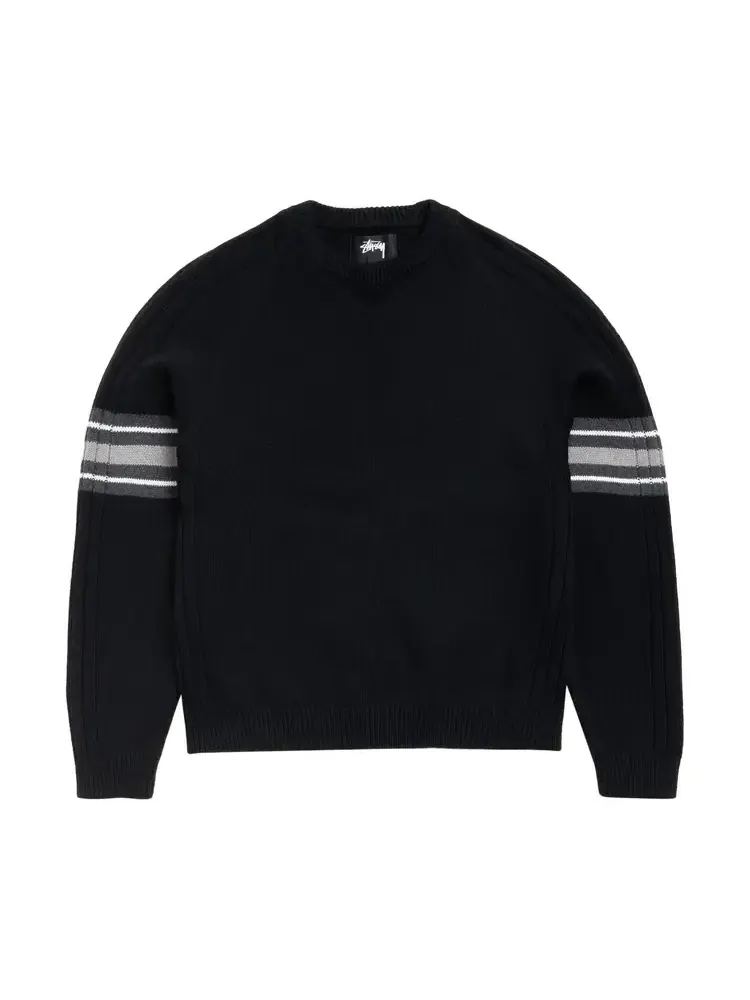 Футболка-реглан Stussy в полоску — изображение 1 из 2, черный