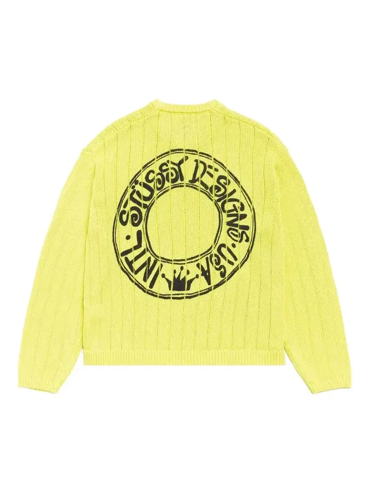 Свитер с логотипом Stussy Buana — изображение 2 из 2, зеленый