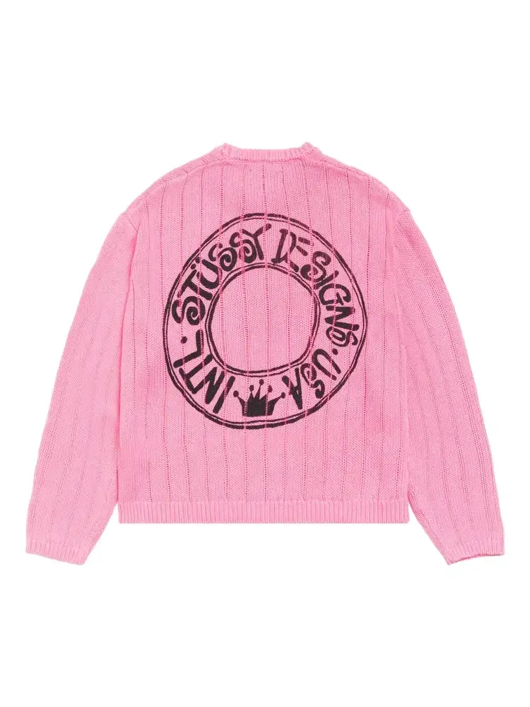 Свитер с логотипом Stussy Buana — изображение 2 из 2, розовый
