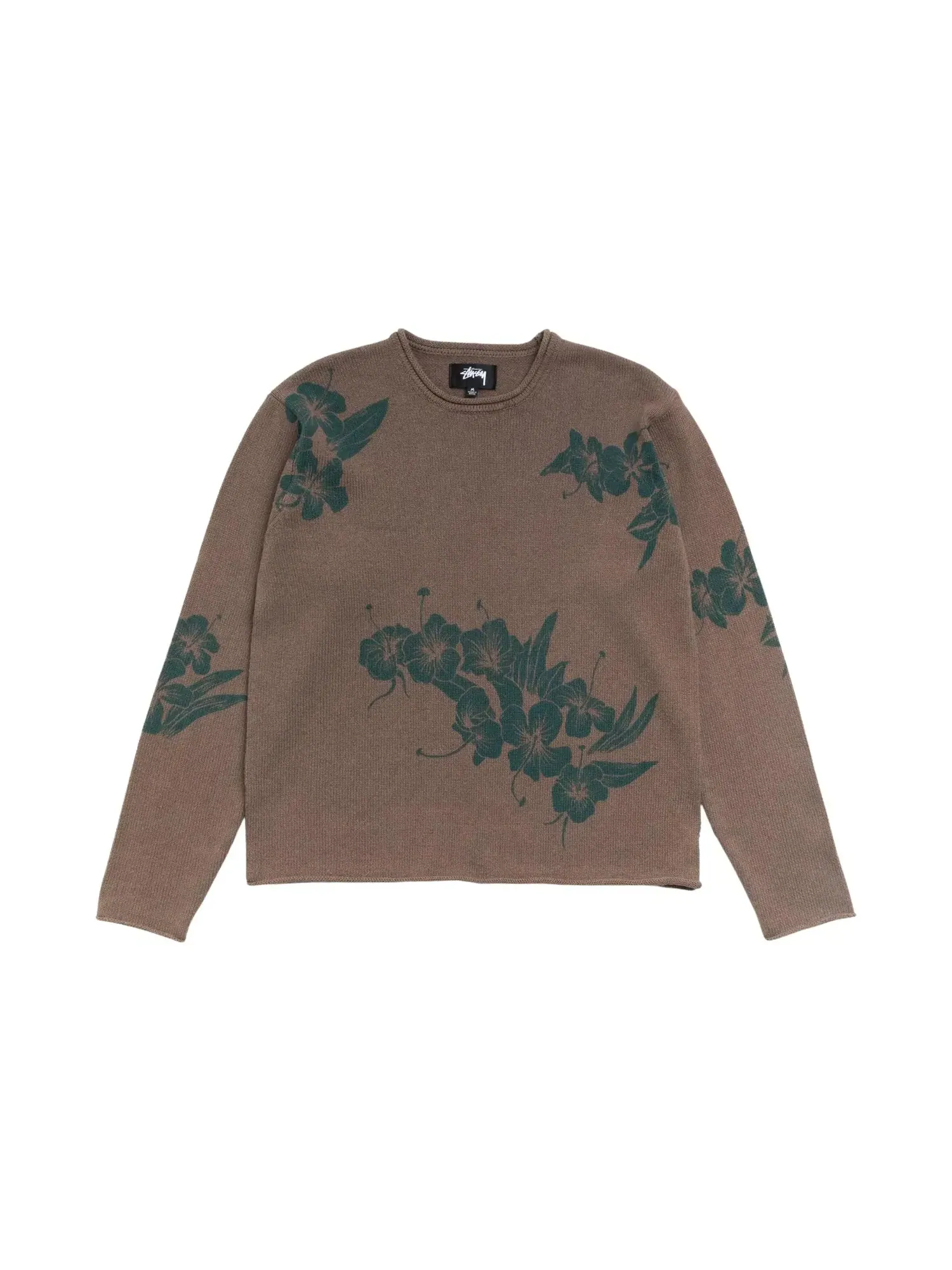 Свитер Stussy с цветочным принтом и высоким воротником — изображение 1 из 2, коричневый