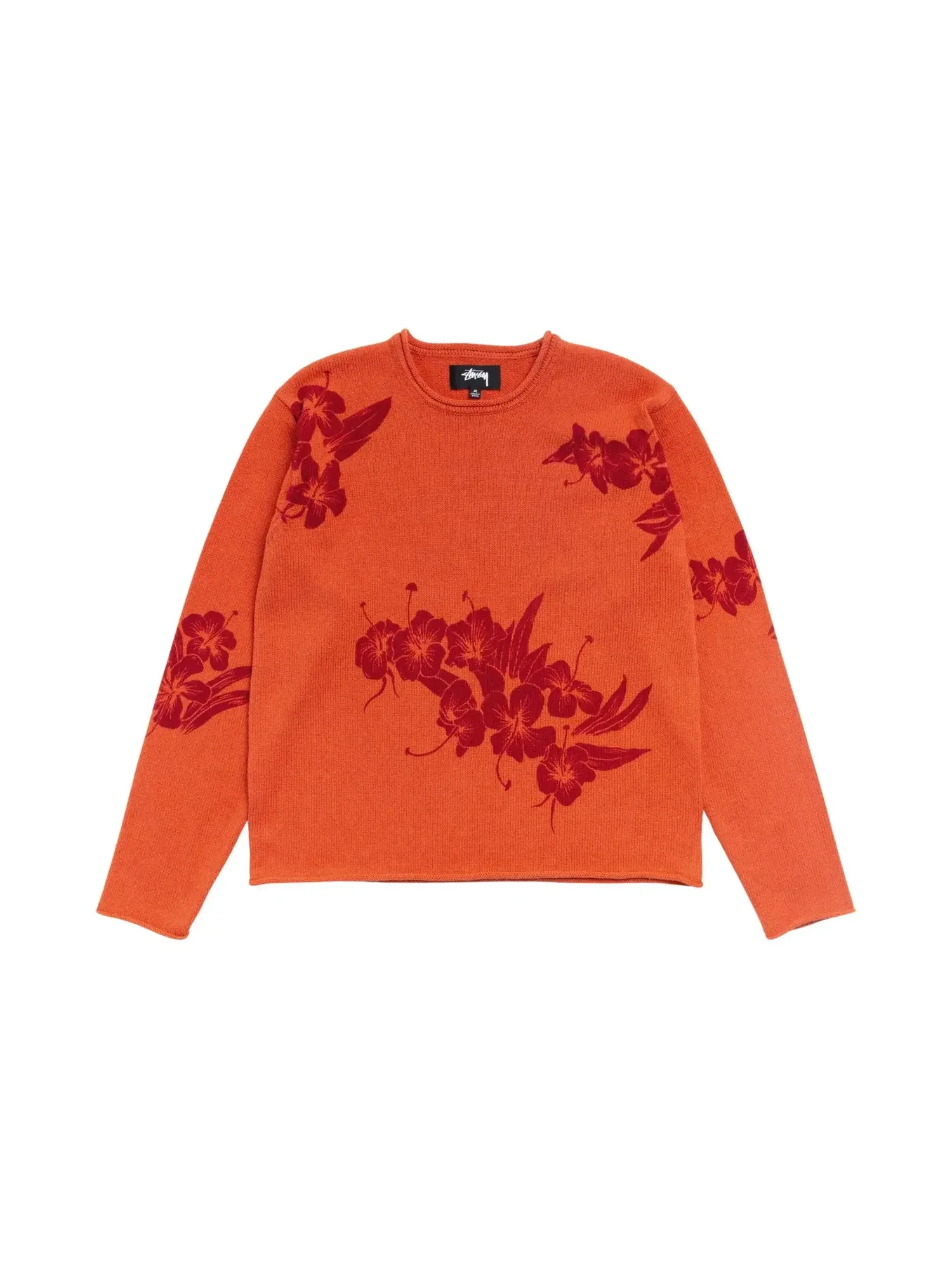 Свитер Stussy с цветочным принтом и высоким воротником — изображение 1 из 2, красный