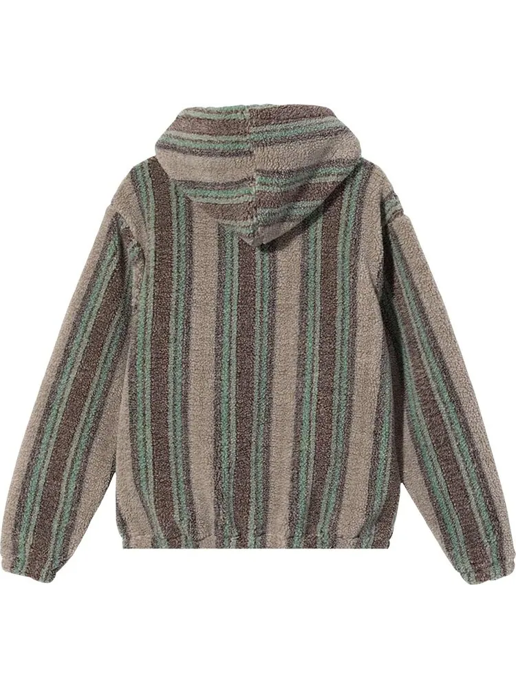 Худи Stussy Stripe Sherpa Hoodie 'Tannin' — изображение 2 из 2, мульти