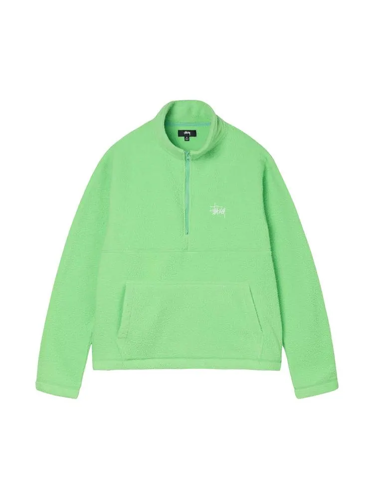 Толстовка Stussy Half Zip Mock Neck — изображение 1 из 2, зеленый