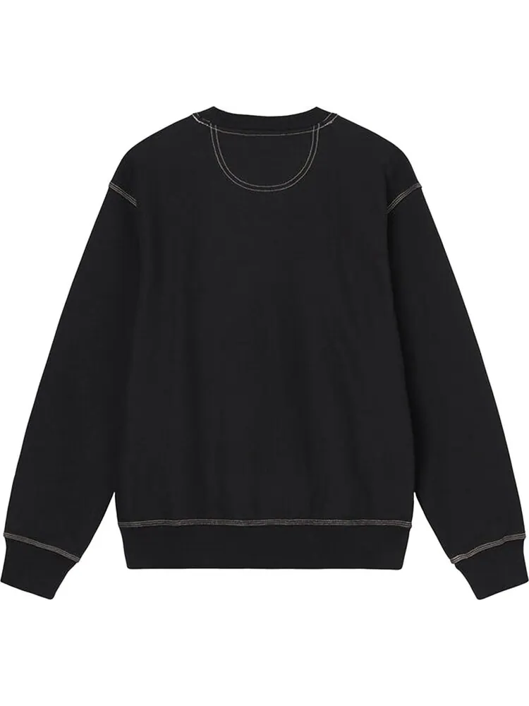 Толстовка Stussy Contrast Stitch Label Crew 'Black' — изображение 2 из 2, черный