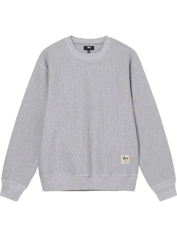 Толстовка Stussy Contrast Stitch Label Crew 'Grey Heather' — изображение 1 из 2, серый
