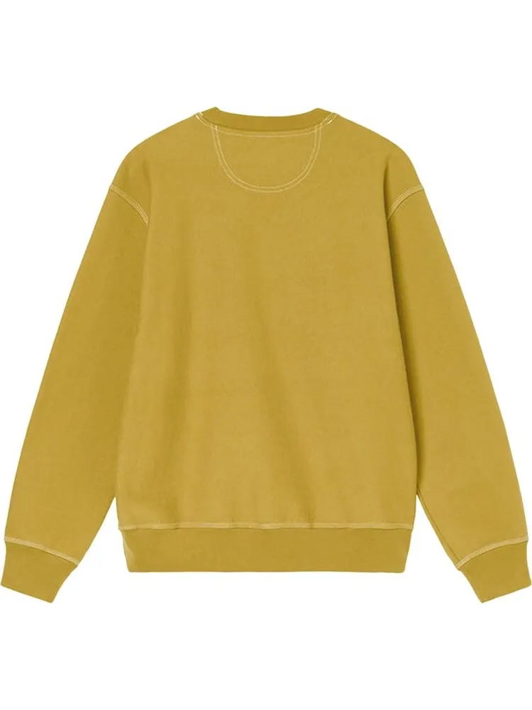 Толстовка Stussy Contrast Stitch Label Crew 'Gold' — изображение 2 из 2, золото