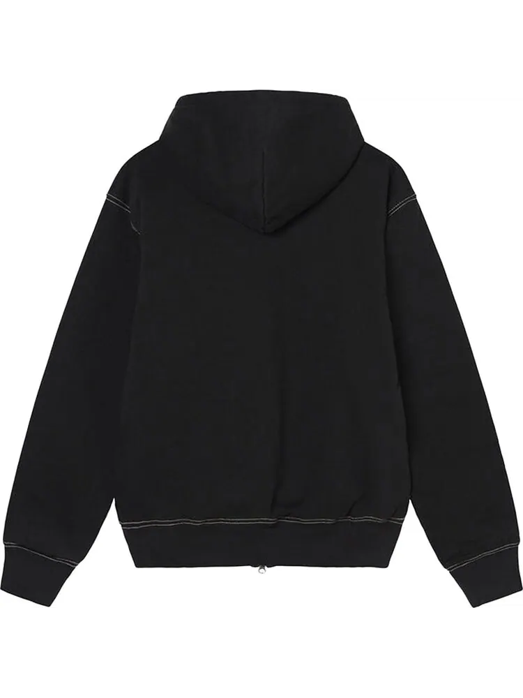 Худи Stussy Double Face Label Zip Hoodie 'Black' — изображение 2 из 2, черный