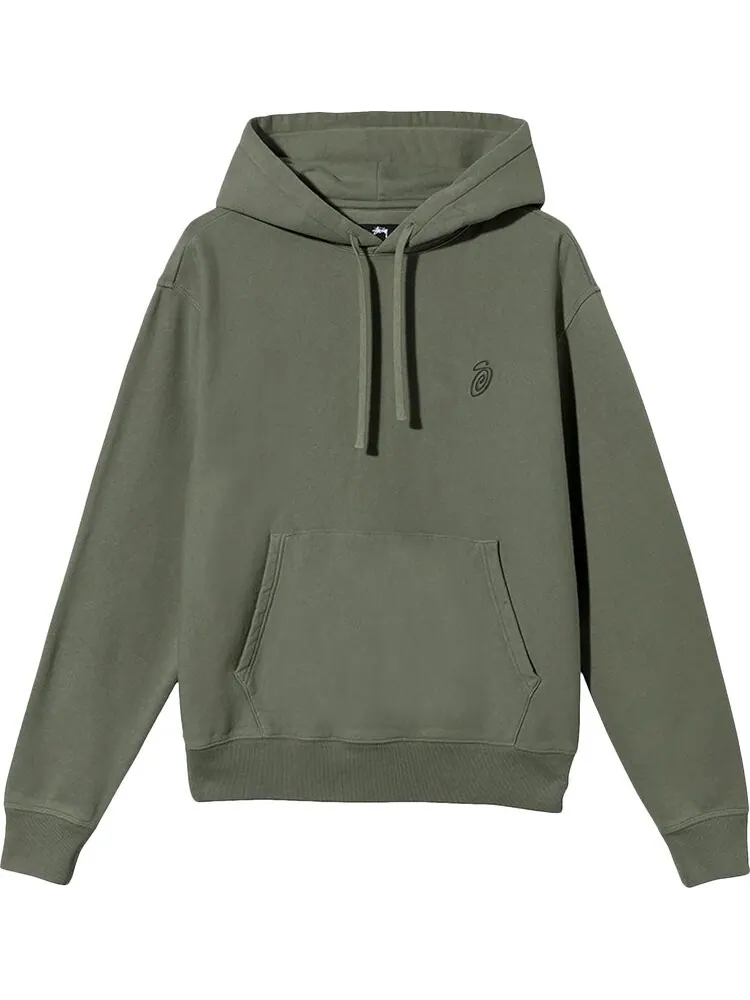 Худи Stussy Swirl Appliqué Hoodie 'Olive' — изображение 1 из 1, зеленый