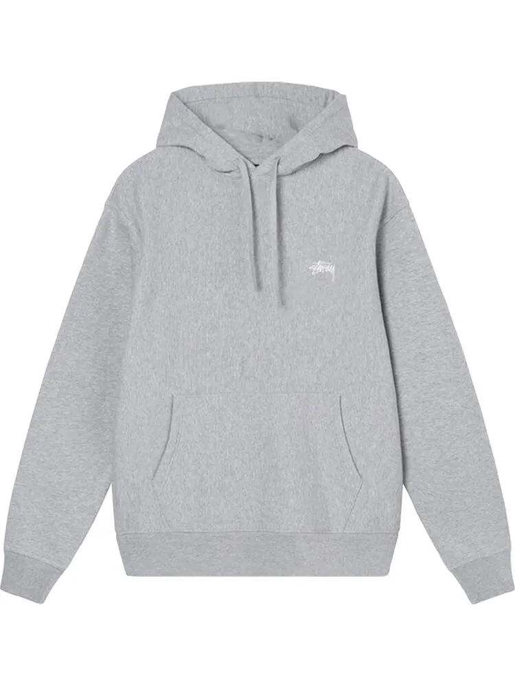 Худи Stussy Overdyed Stock Logo Hoodie 'Grey Heather' — изображение 1 из 2, серый