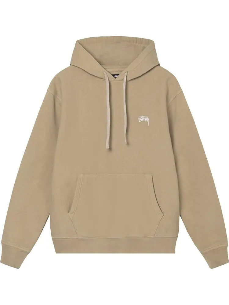 Толстовка Stussy Stock Logo Hood 'Khaki' — изображение 1 из 2, коричневый