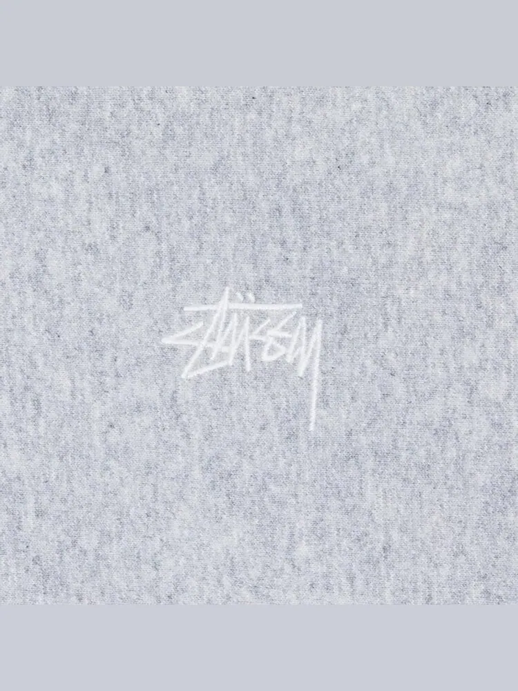 Толстовка Stussy Stock Logo Zip Hood 'Grey Heather' — изображение 3 из 3, серый