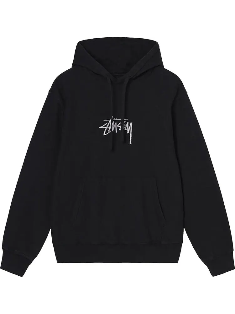Толстовка Stussy Stock Logo Appliqué Hood 'Black' — изображение 1 из 2, черный
