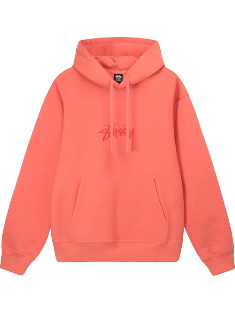 Толстовка Stussy Stock Logo Appliqué Hood 'Rose' — изображение 1 из 2, красный