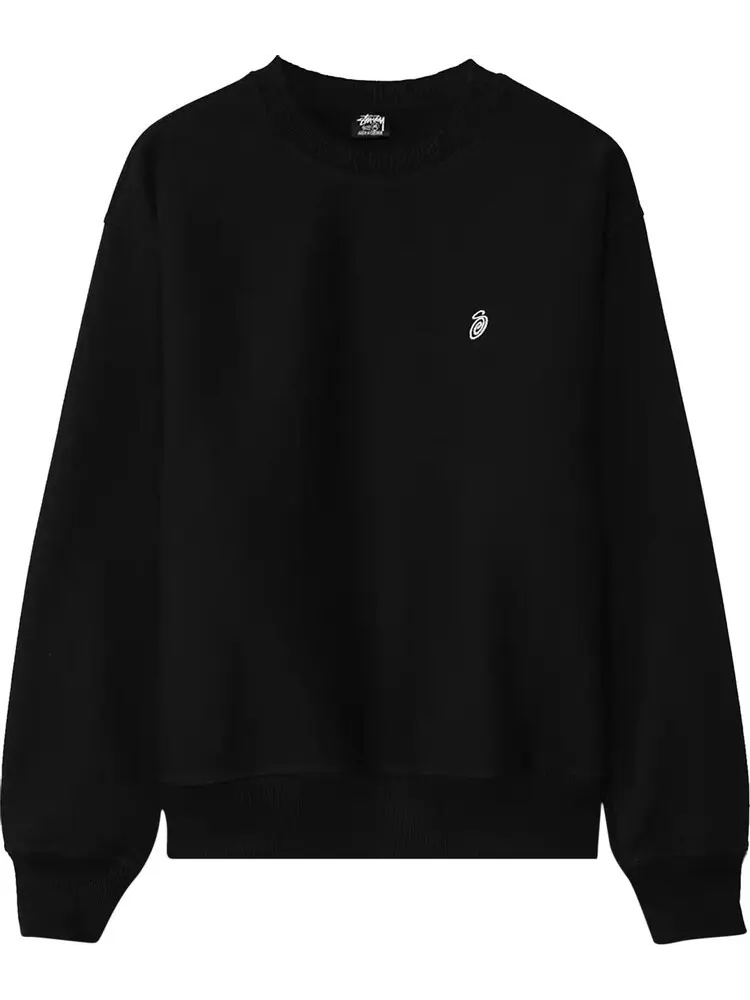 Толстовка Stussy Swirl Appliqué Crew 'Black' — изображение 1 из 3, черный