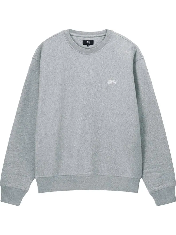Толстовка Stussy Overdyed Stock Logo Crew 'Grey Heather' — изображение 1 из 2, серый