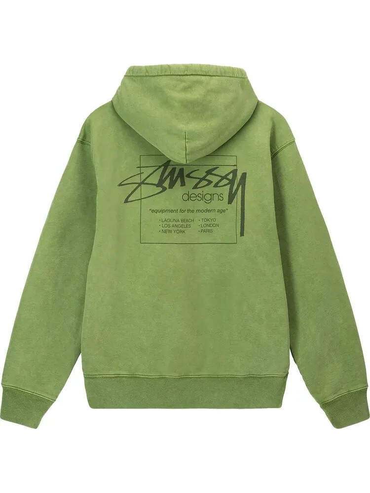 Худи Stussy Dyed Stüssy Designs Hoodie 'Green' — изображение 2 из 2, зеленый