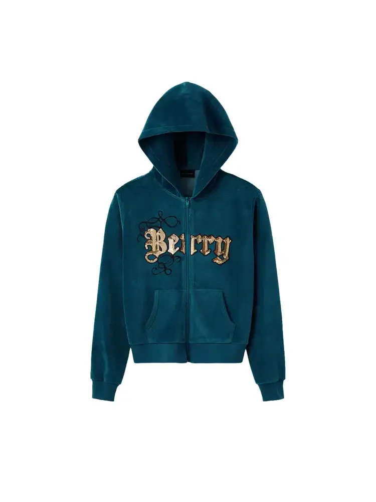 Худи GV Gallery Paris Hilton Velour Zip Up — изображение 1 из 2, синий