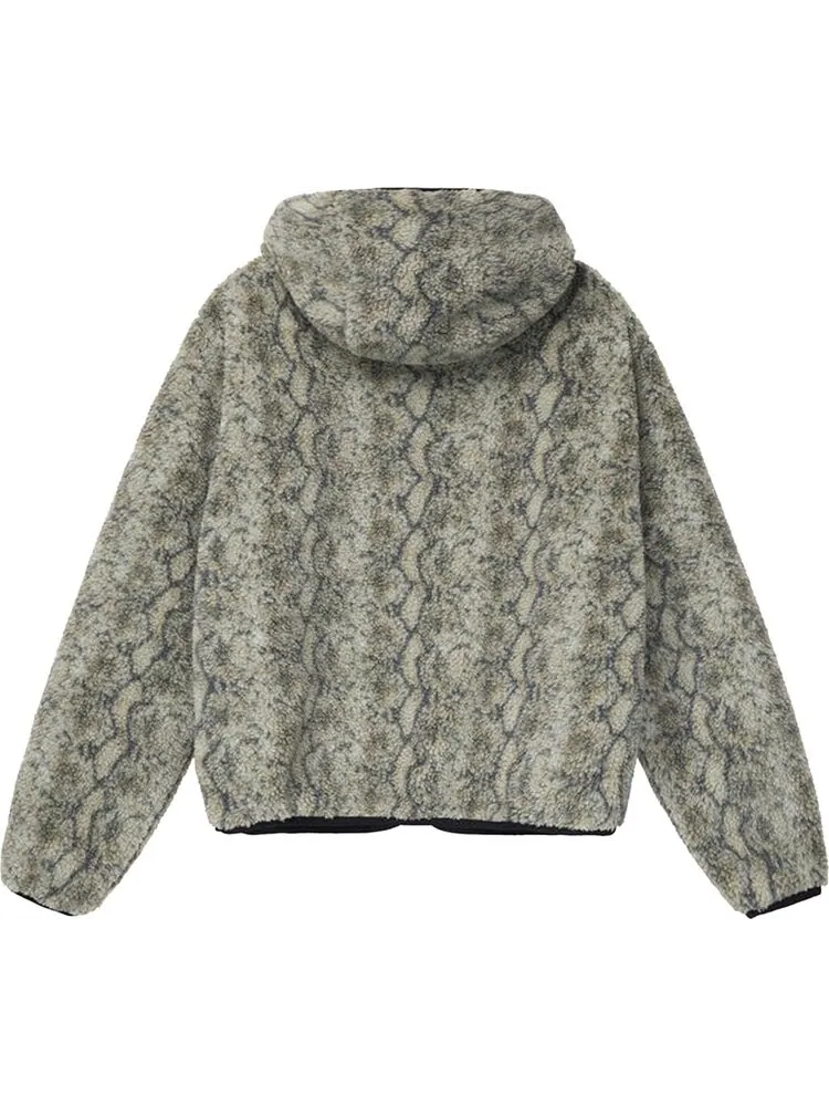 Куртка Stussy Snake Jacquard Sherpa Jacket 'Grey' — изображение 2 из 2, серый