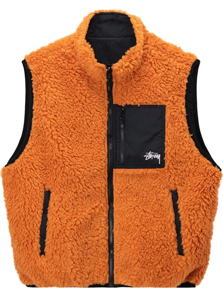 Жилет Stussy Sherpa Vest 'Orange' — изображение 1 из 3, оранжевый