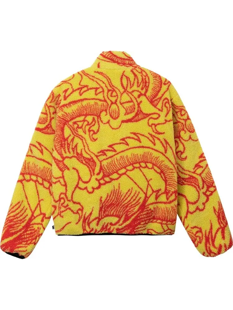 Куртка Stussy Dragon Sherpa Jacket 'Lime' — изображение 2 из 2, желтый
