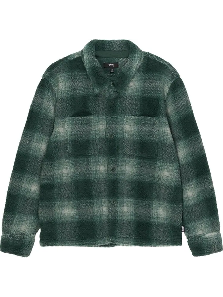 Рубашка Stussy Plaid Sherpa Shirt 'Green'