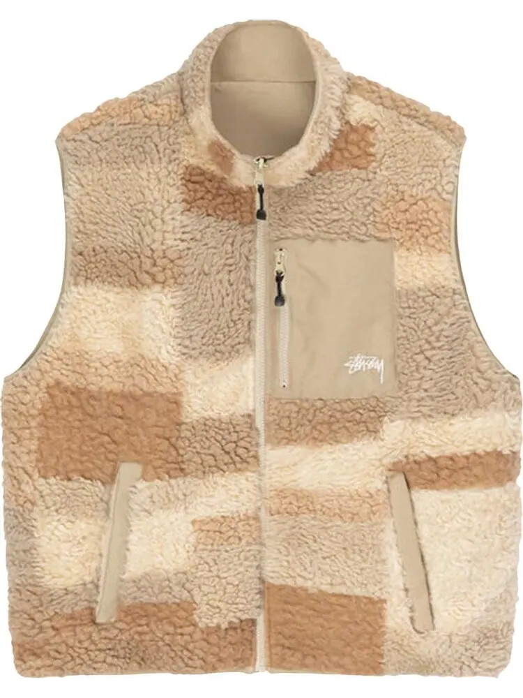 Жилет Stussy Colorblock Reversible Vest 'Khaki' — изображение 1 из 2, коричневый