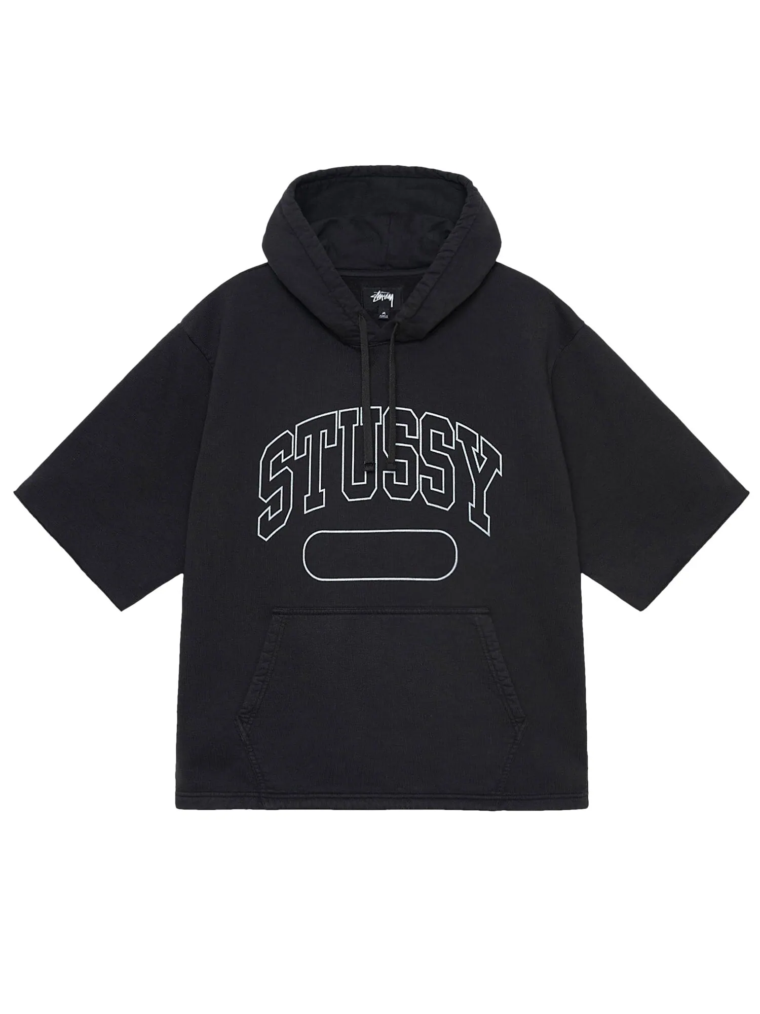 Укороченное худи свободного кроя Stussy с короткими рукавами — изображение 1 из 2, черный
