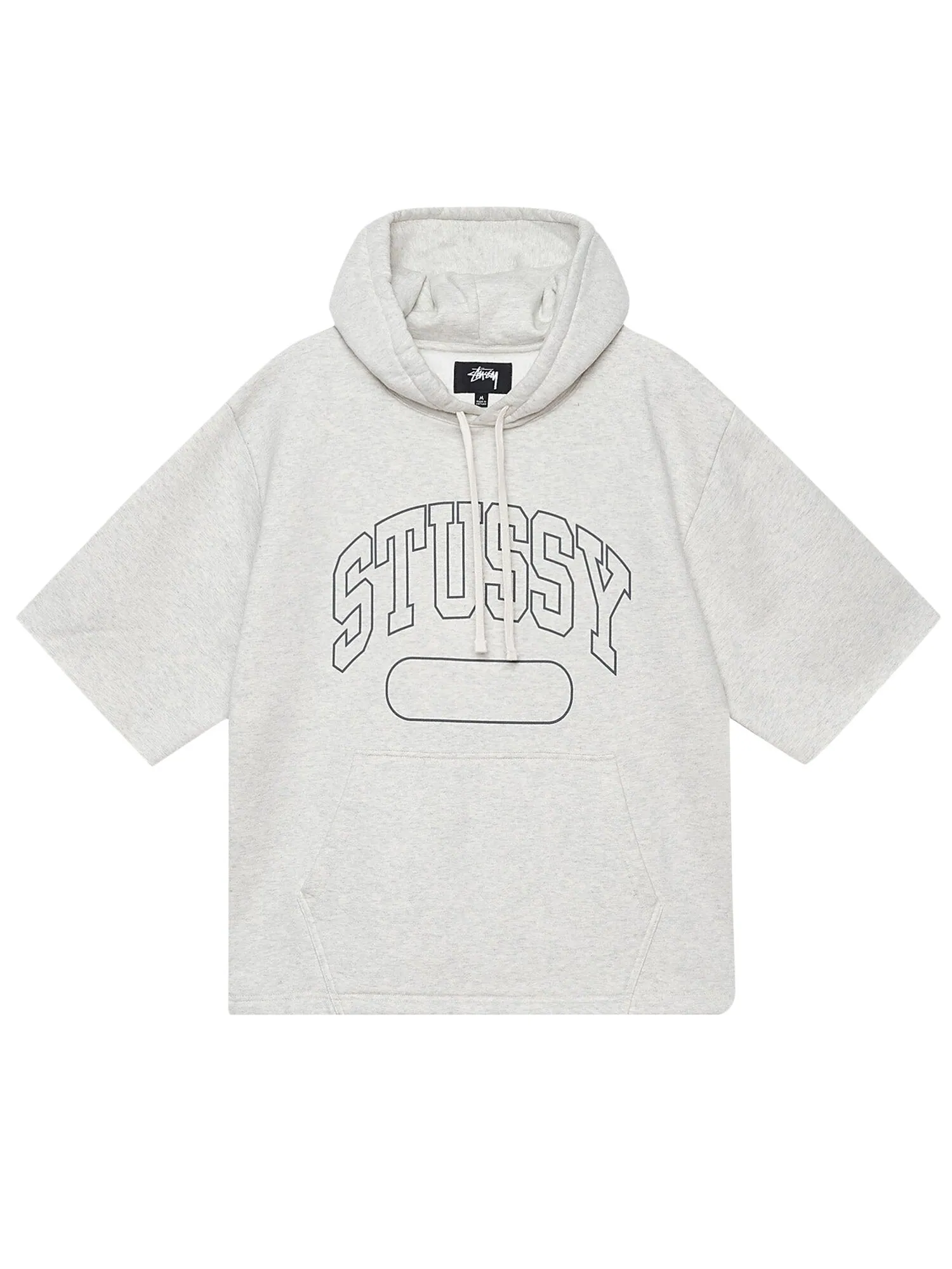 Укороченная толстовка свободного кроя с короткими рукавами Stussy Ash Heather
