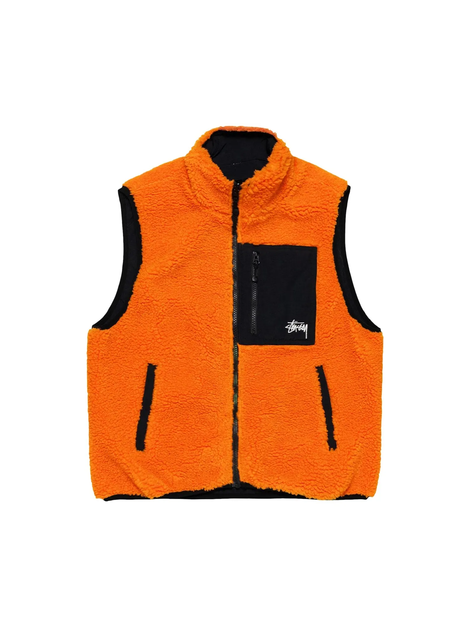 Двусторонний жилет Stussy Sherpa Мандарин